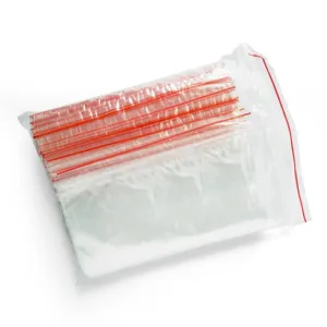 100/Pack Large And Small No.10 Self Sealed Food Bag Thickened Waterproof Food Transparent PE Sealed Bag Clip Chain Moisture Proof Sealed Bag 24 × 34cm