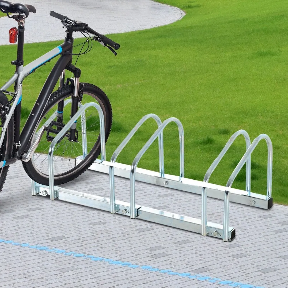 3-Bike Floor Bike Stand-Silver |