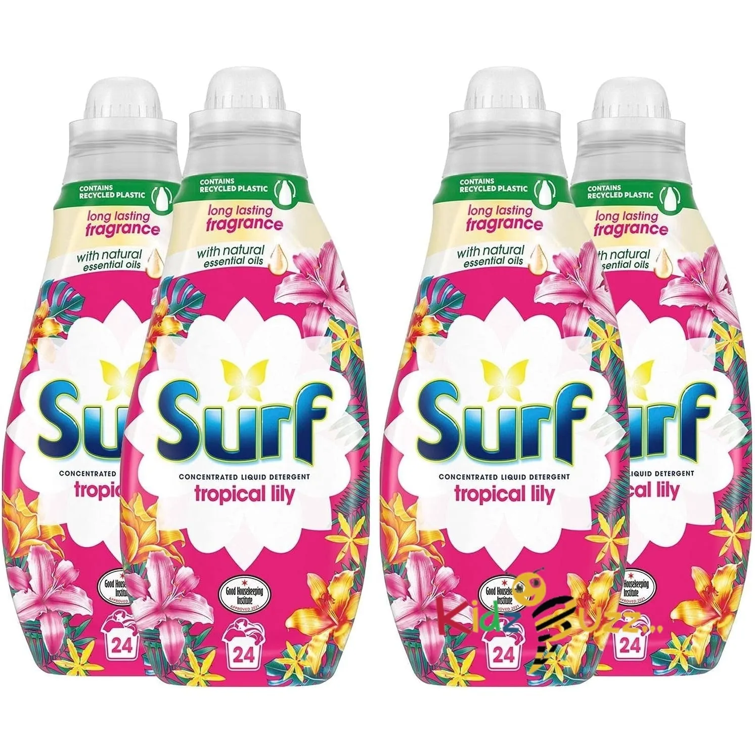 4 Pack of Surf Tropical Lily Concentrated Liquid Detergent 648ml Each Pmp 3.99£