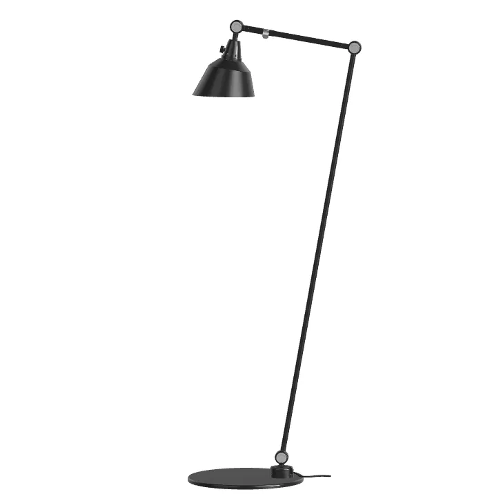 556 Modular Floor Lamp - 47" Black with Aluminum Joints - Shade 3307-3