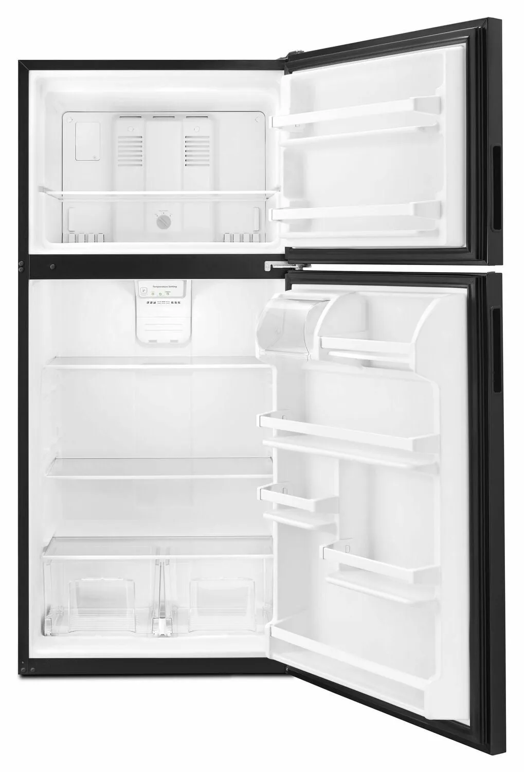 Amana ART318FFDB 30-Inch Amana® Top-Freezer Refrigerator With Glass Shelves - Black