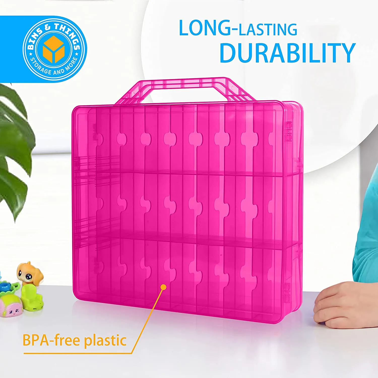 Bins & Things Toys Organizer Storage Case With 48 Compartments Compatible