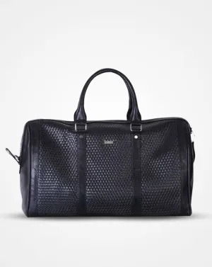 Black Weaved Duffel / Luggage Bag with a Laptop Sleeve