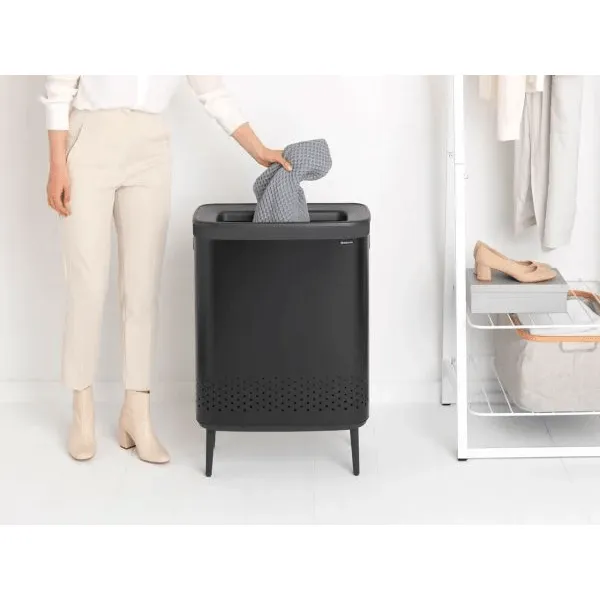 Brabantia 2 x 45L  Bo Laundry Bin Hi - Matt Black | 200564