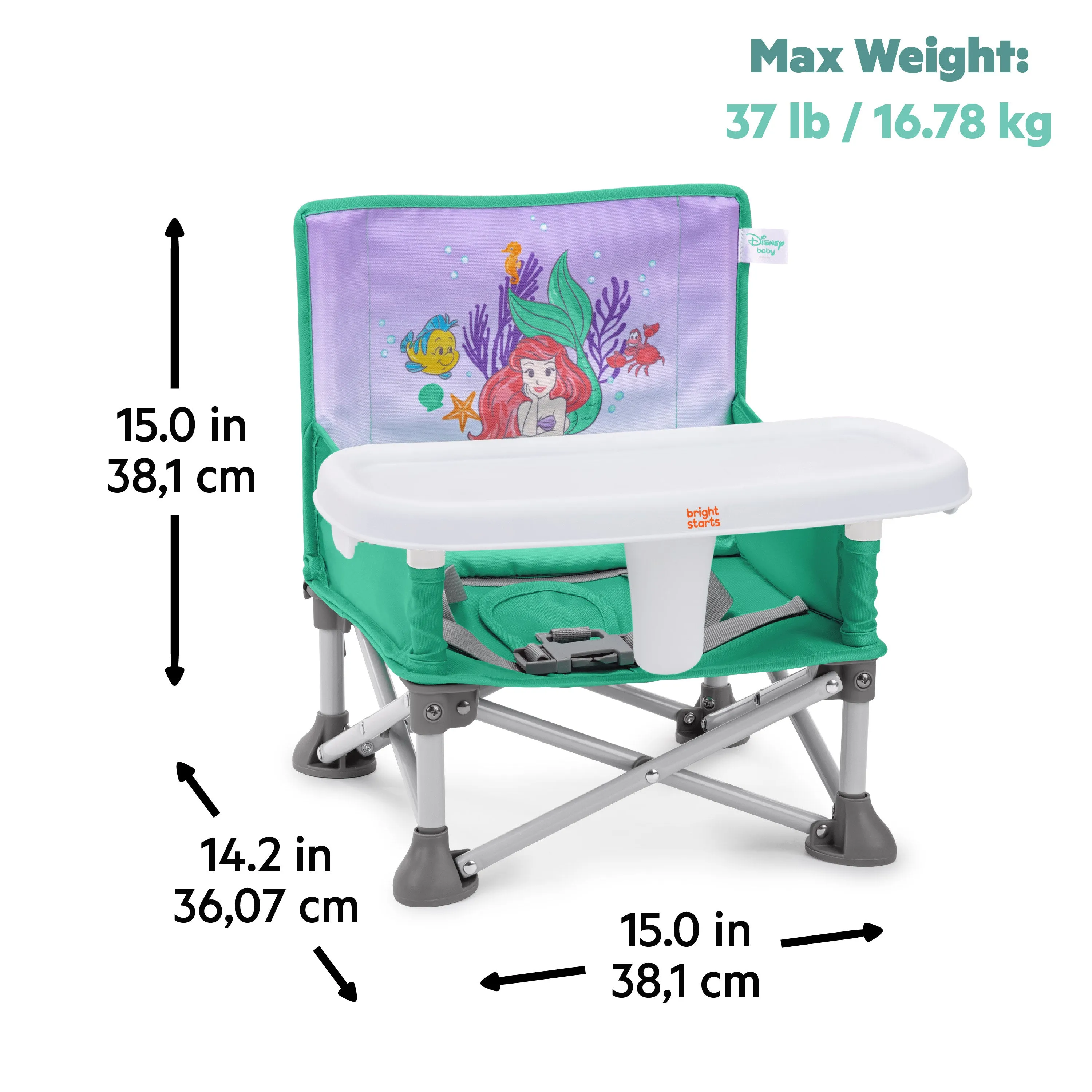 Bright Starts Disney THE LITTLE MERMAID Pop N Sit Portable Booster Seat