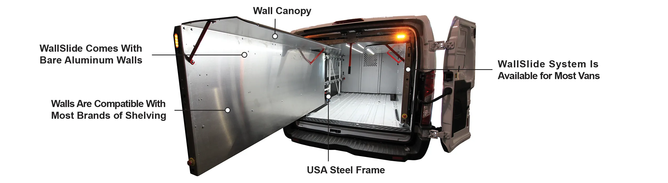 CargoGlide WSS531 Van Storage Sliding Platform Wall