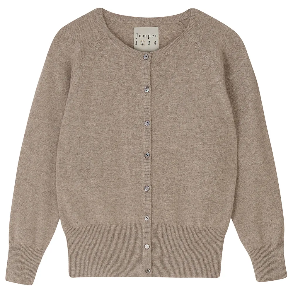 Cashmere Cardigan in Organic Light Brown