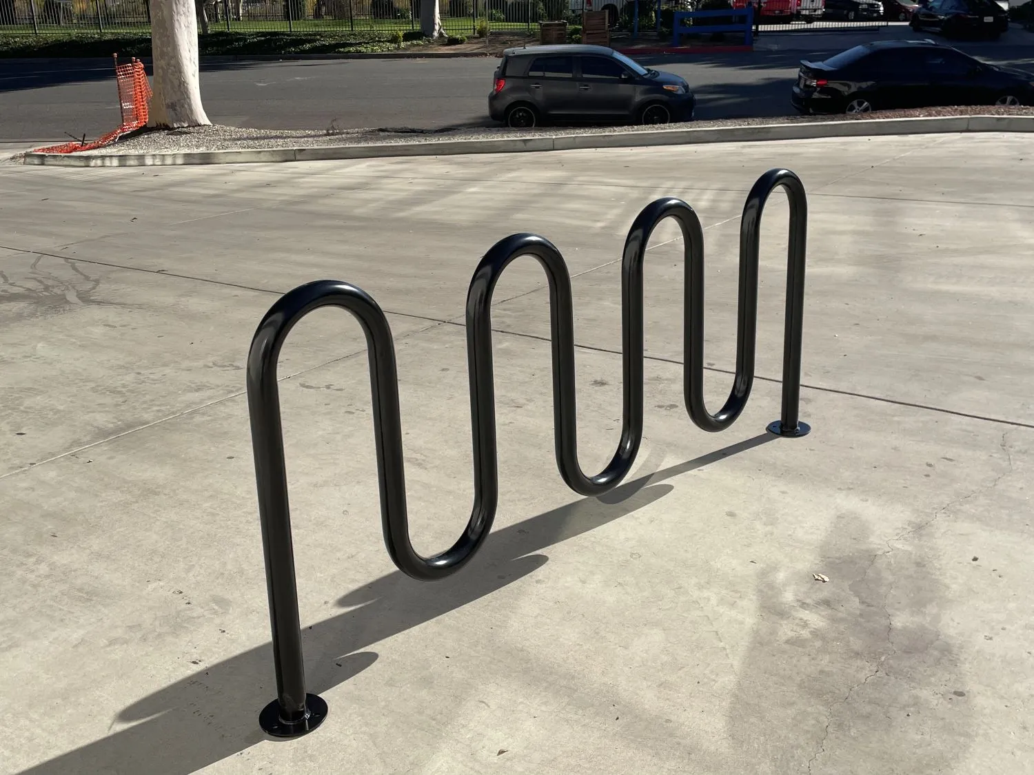 Commercial 7-Loop Wave Bike Rack - 9 Bike Capacity