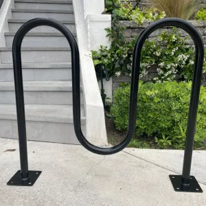 Commercial Wave Bike Racks - In Ground, Dual Loop - 5 Bike Capacity