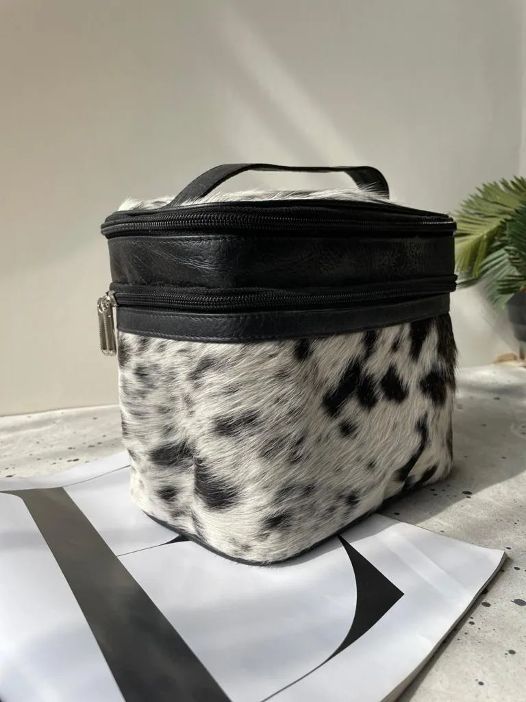 Cowhide Makeup Bag  Travel Toiletry bags Cosmetic Organizer