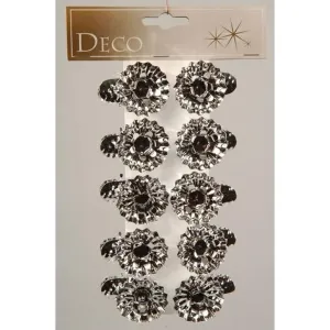 Decoris Silver Christmas Tree Candle Holder Clips