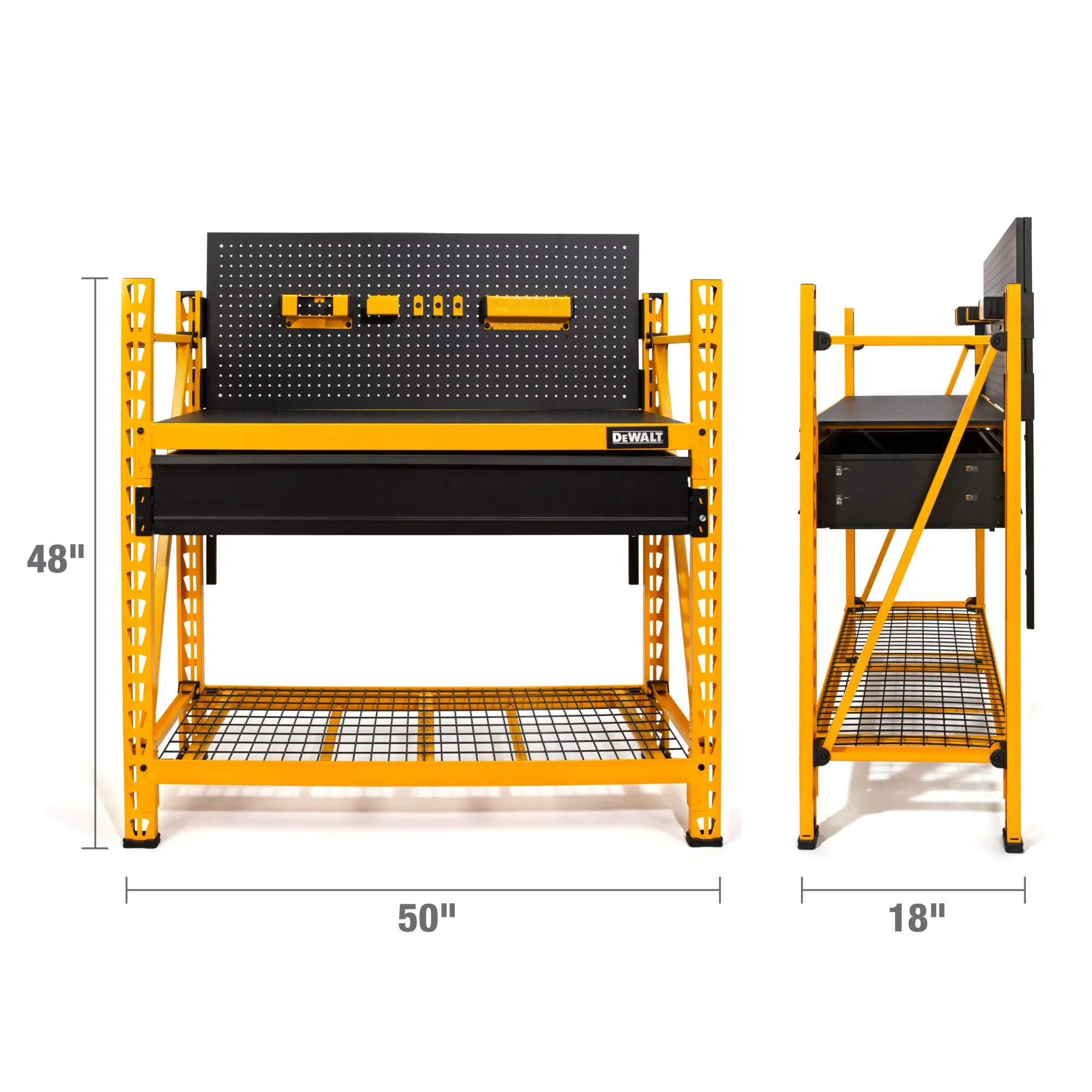 DeWalt 41631 DXST3000WB 2-Shelf Industrial 4-Foot Storage Rack Work Station Kit