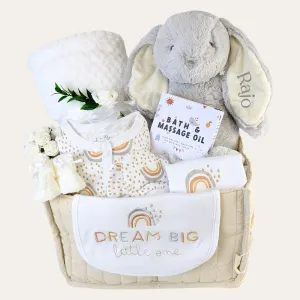 Dream Big Little One, New Baby Gift Hamper, Bunny and Bath Time