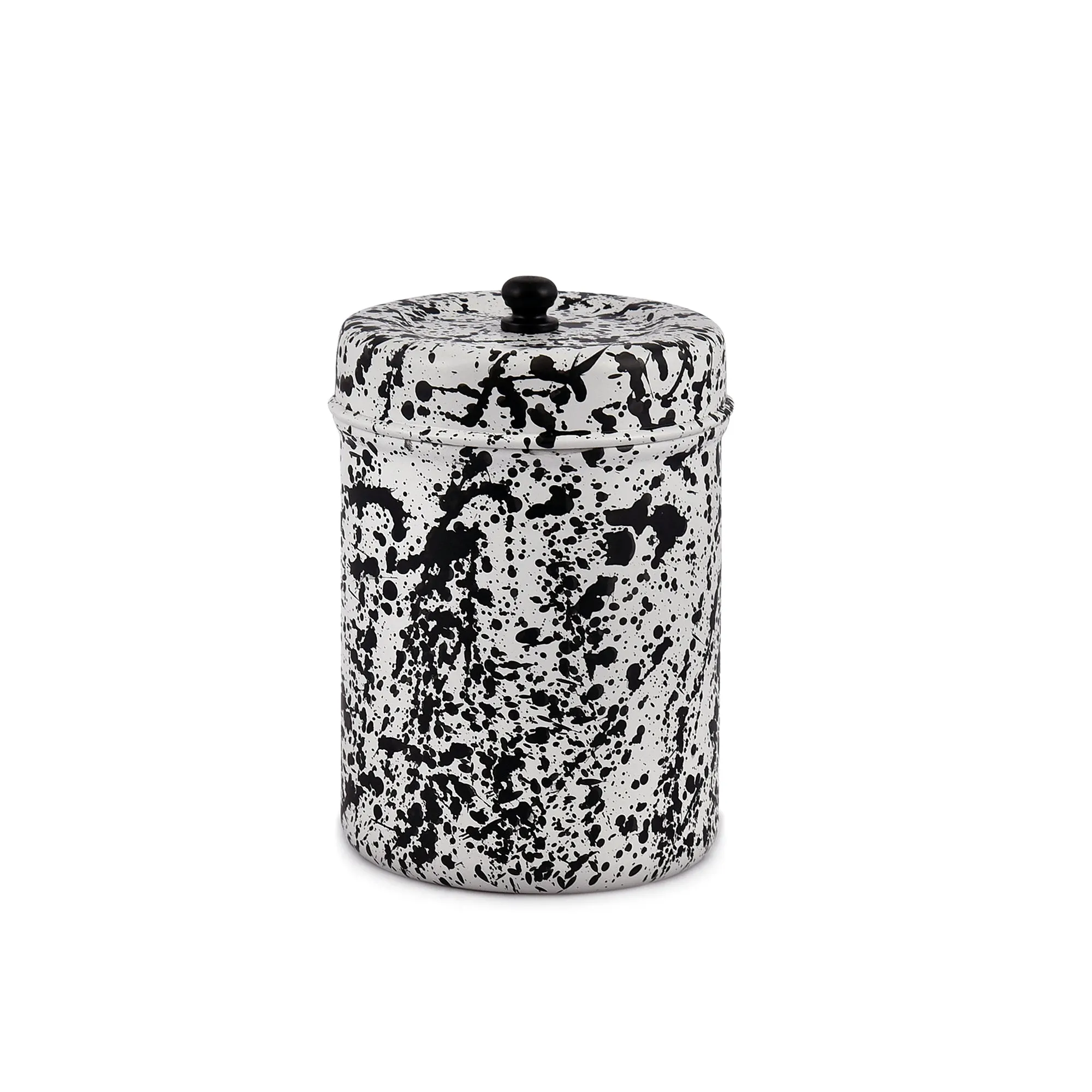 Elan Splatterful Collection, Stainless Steel Round Kitchen Containers (Black & White, 500ml each)