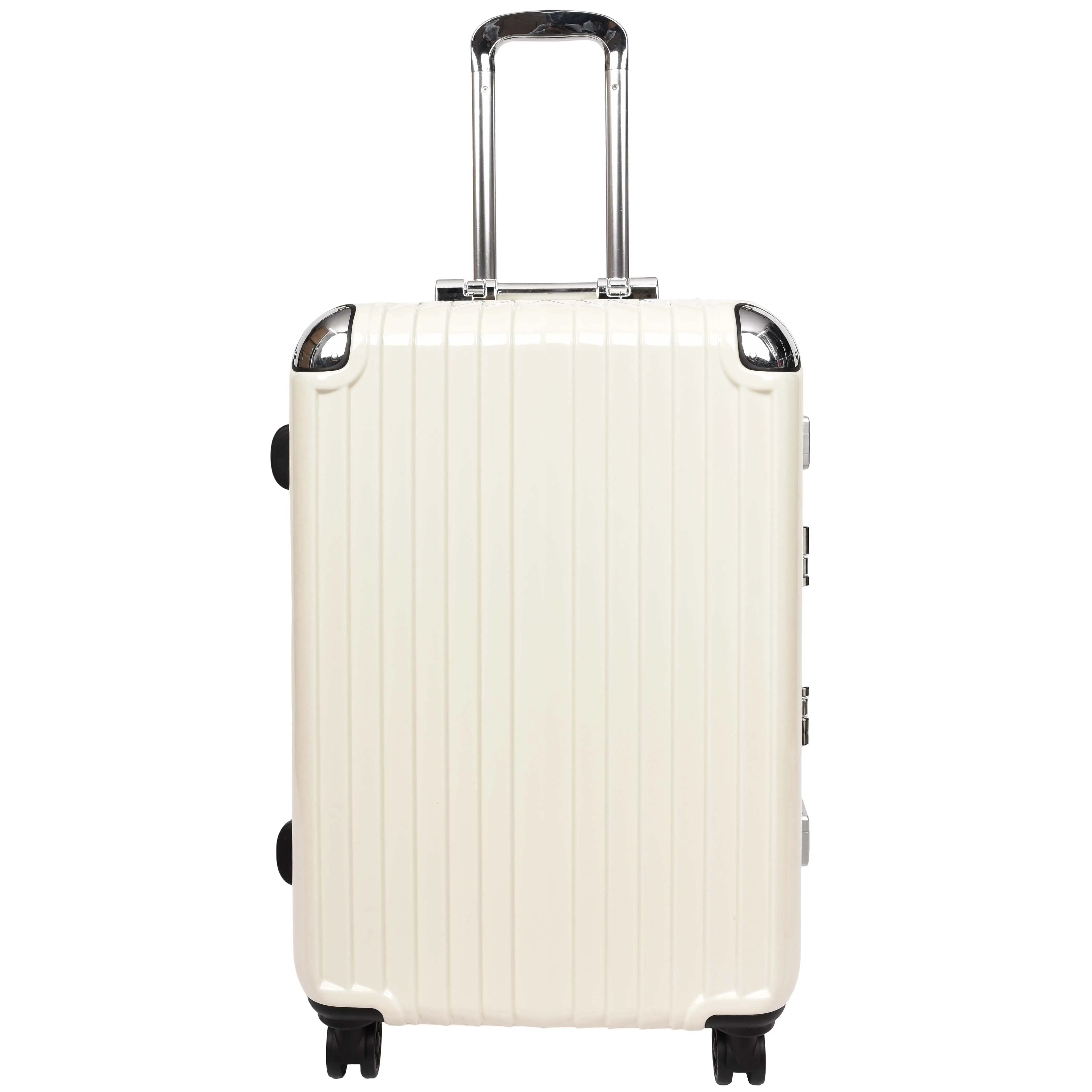 Four Wheel Suitcase Metal Frame Luggage Navigator Off White