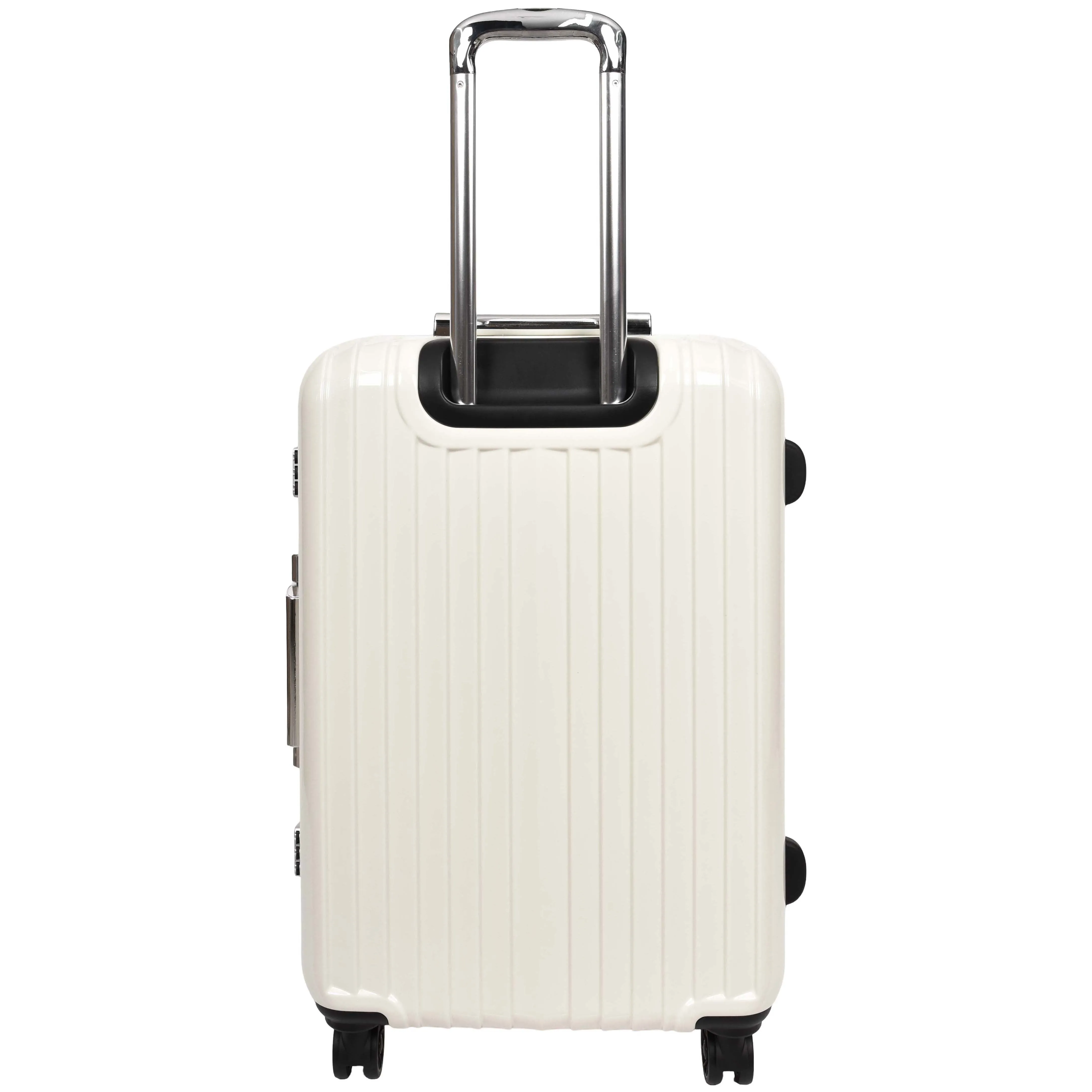 Four Wheel Suitcase Metal Frame Luggage Navigator Off White