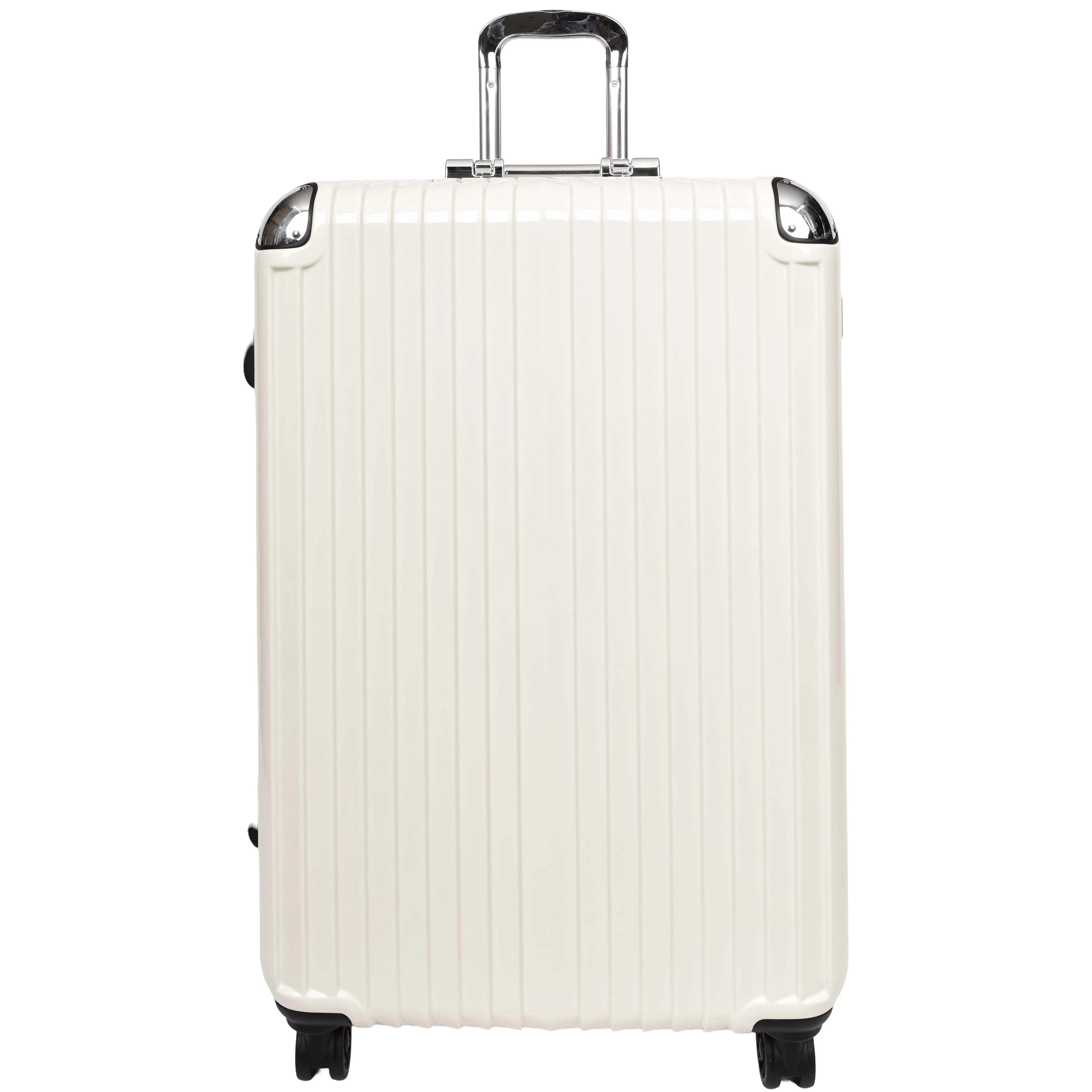 Four Wheel Suitcase Metal Frame Luggage Navigator Off White