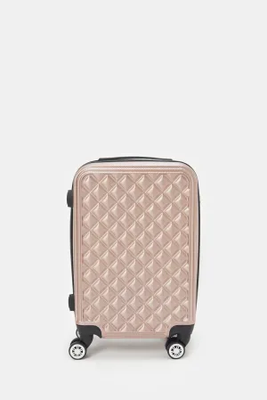 Gold Textured Abs Trolley Luggage (20Inch)