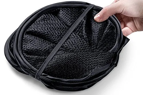 Handy Laundry Mesh Popup Hamper – Foldable Lightweight Basket for Washing – Durable Clothing Storage for Kids Room, Students College Dorm, Home, Travel & Camping – Black Pop-up Clothes Hamper