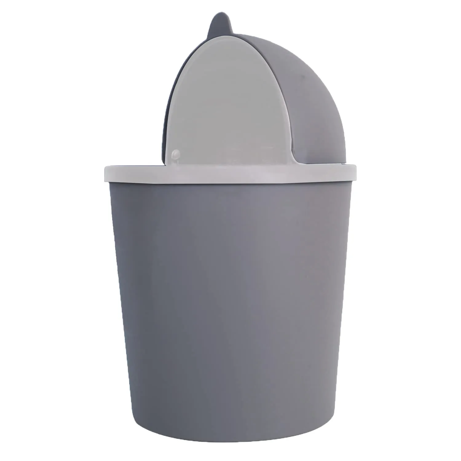 Heart Home Table Dustbin|Plastic Swinging Lid Waste Storage Garbage Bin|Desktop Trash Can For Study Table, Office(Gray)