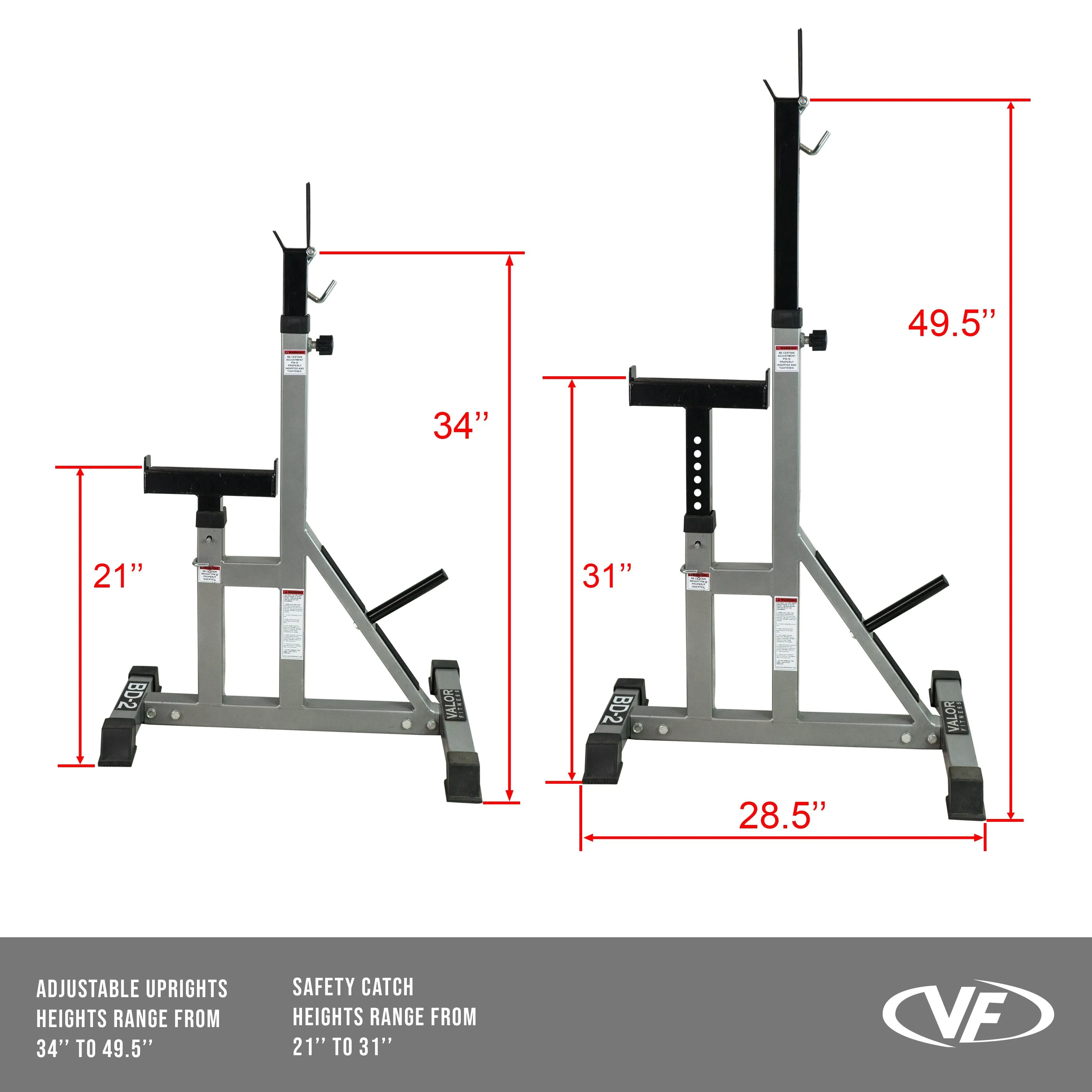 Independent Bench Press Stands w/ Plate Storage