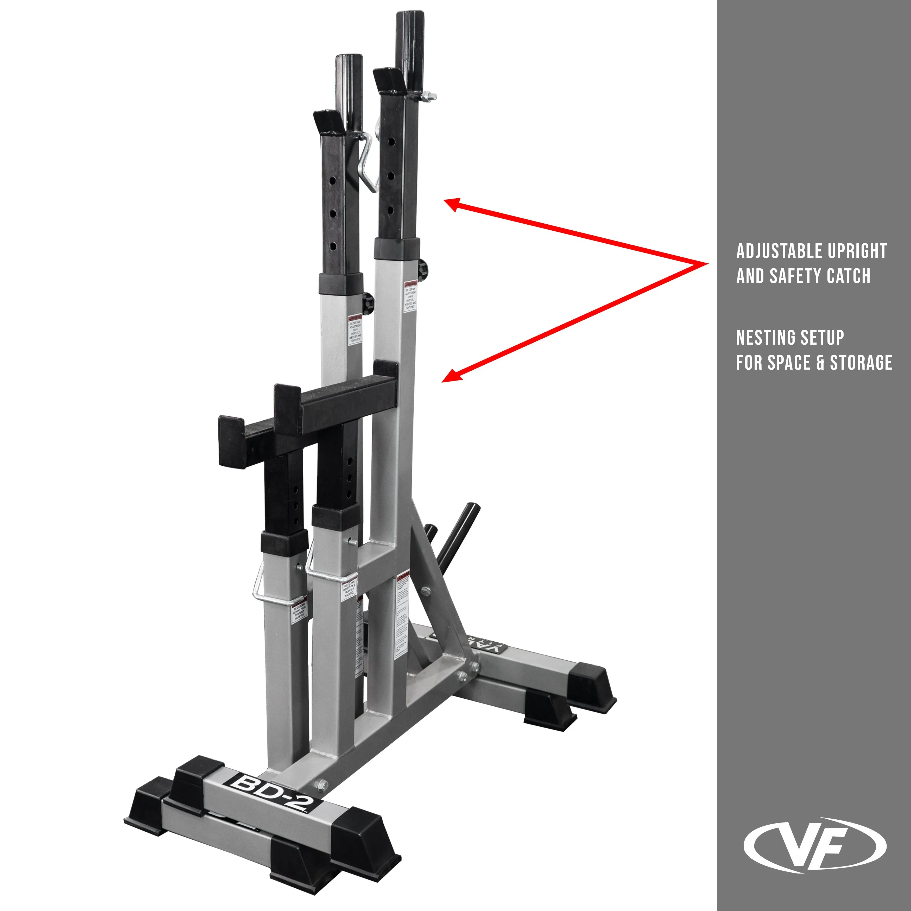 Independent Bench Press Stands w/ Plate Storage