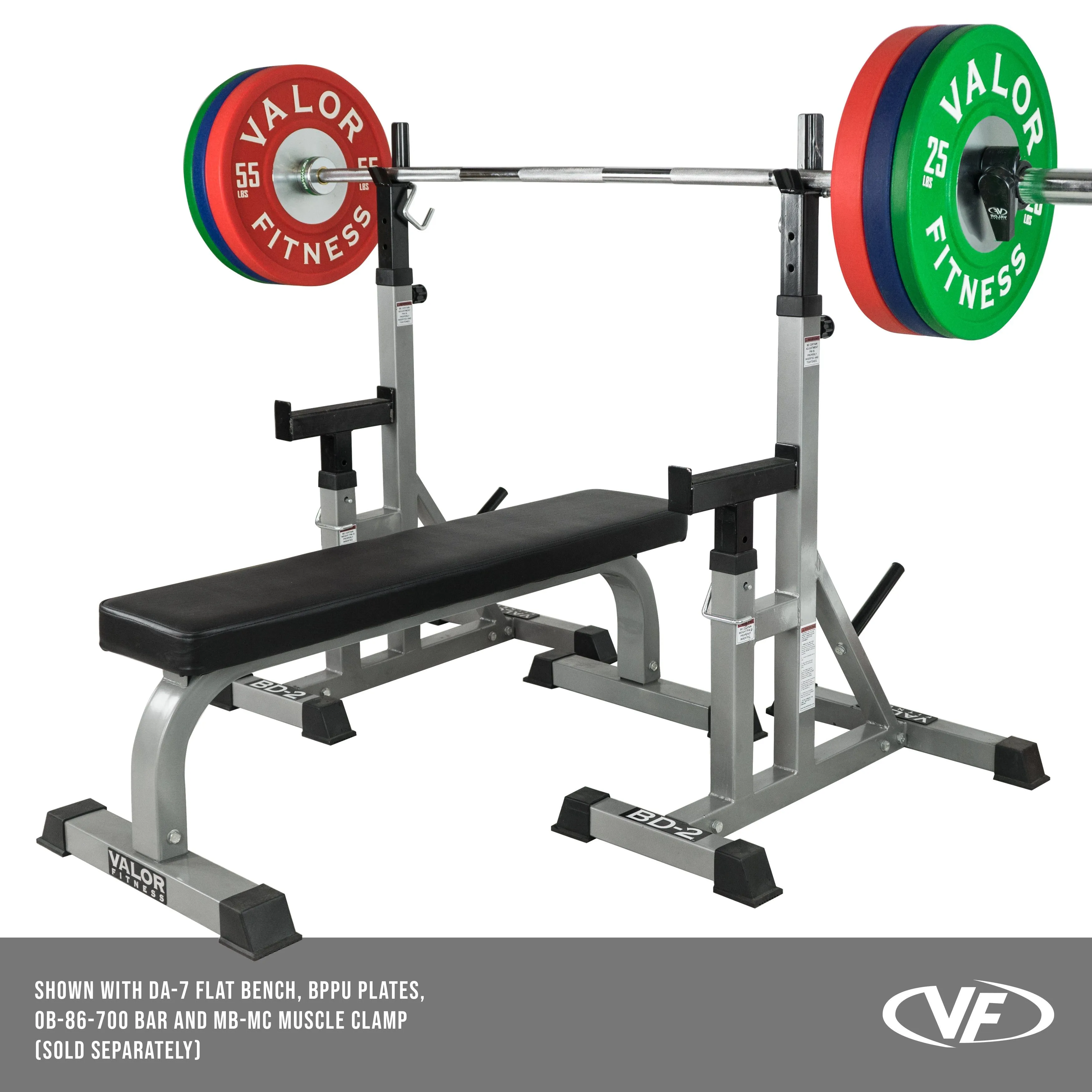 Independent Bench Press Stands w/ Plate Storage