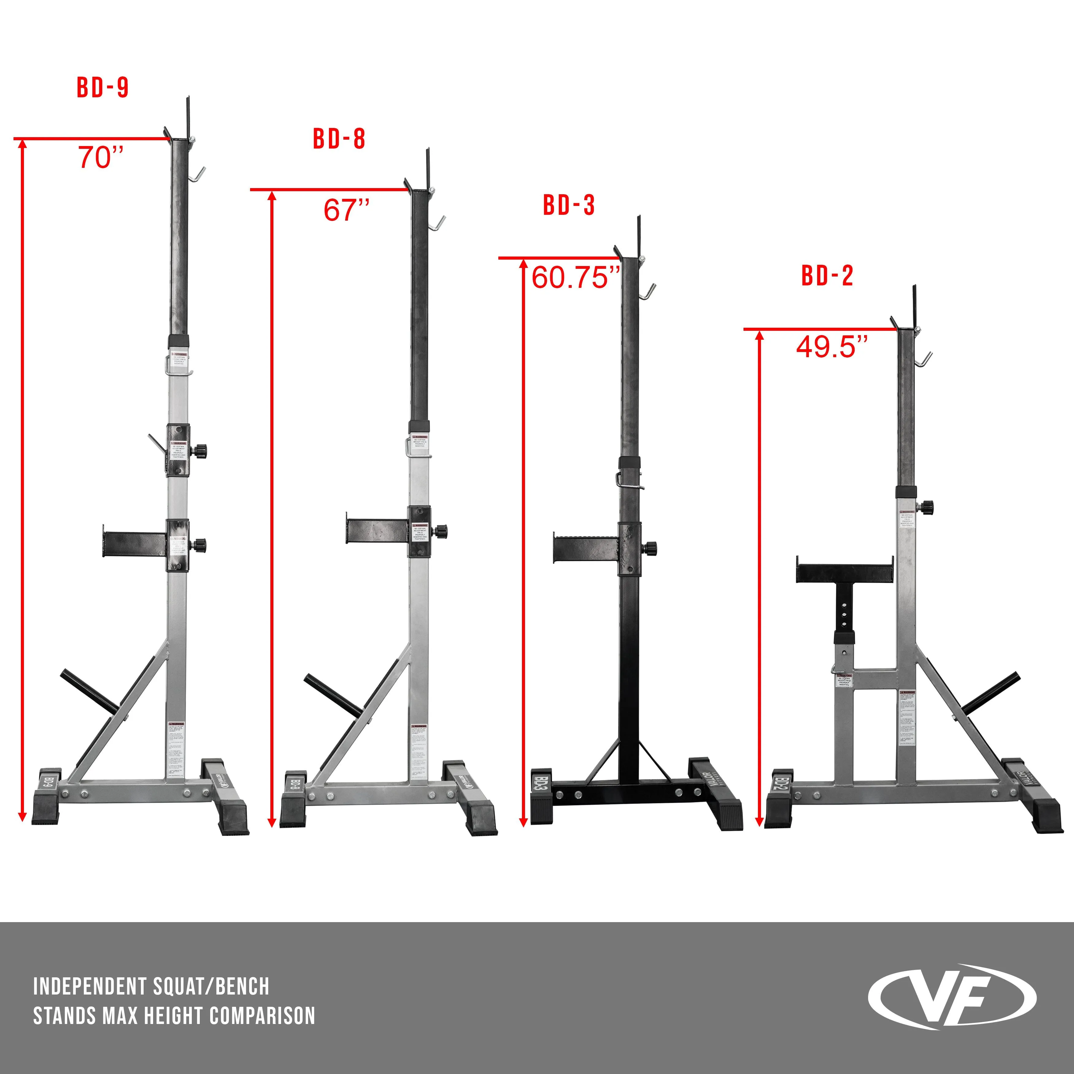 Independent Bench Press Stands w/ Plate Storage