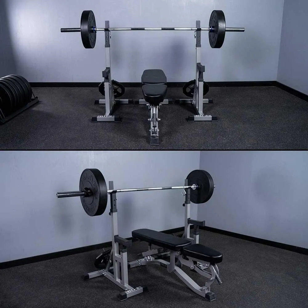 Independent Bench Press Stands w/ Plate Storage