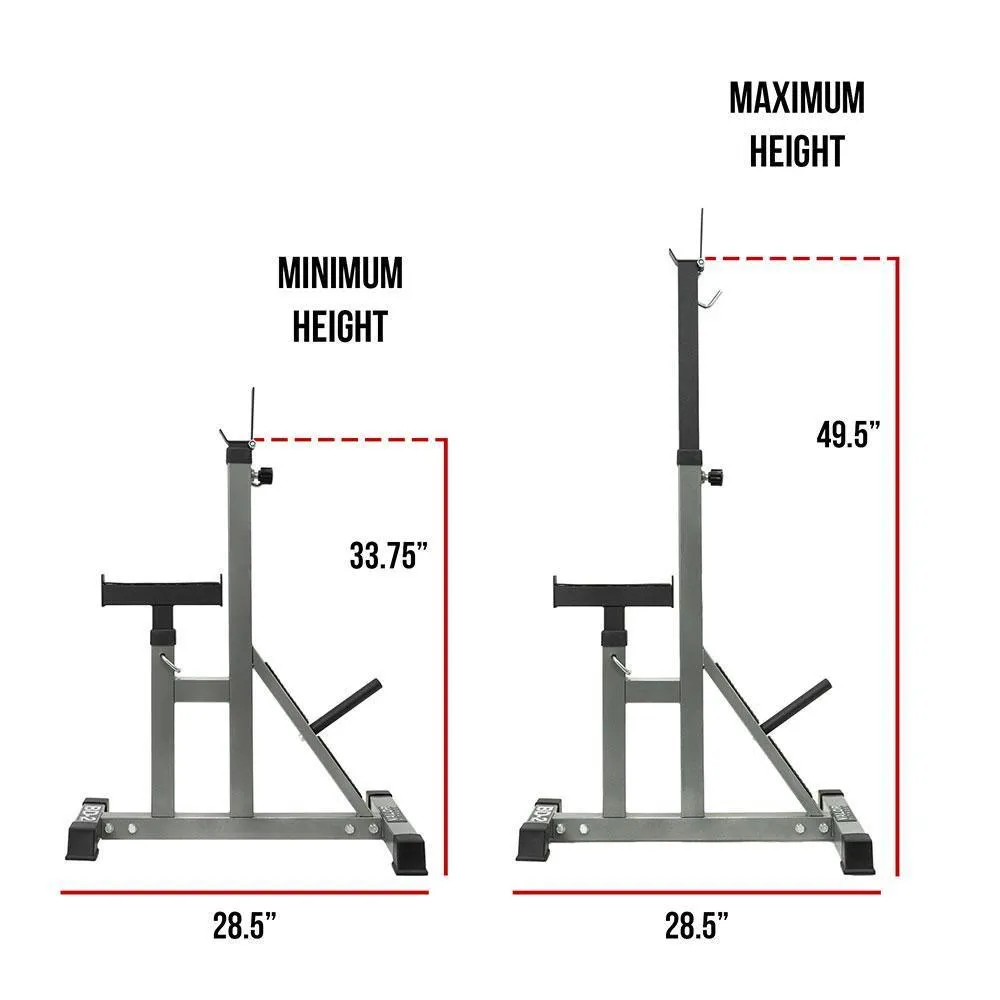 Independent Bench Press Stands w/ Plate Storage