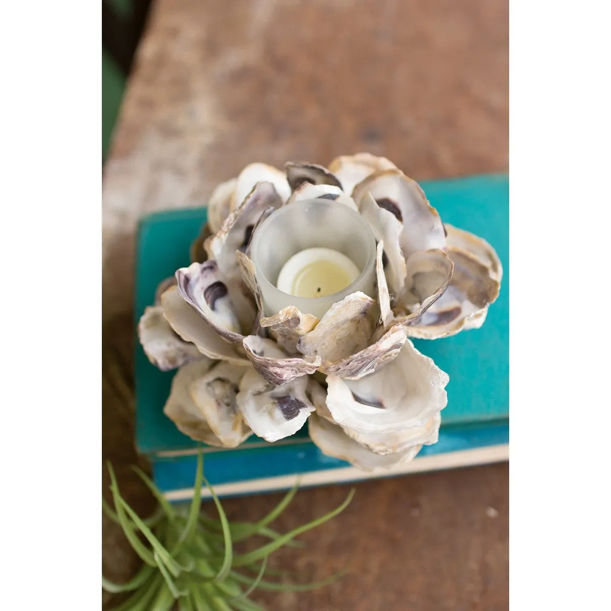 Kalalou - OYSTER SHELL FLOWER VOTIVE HOLDER - PGT1000