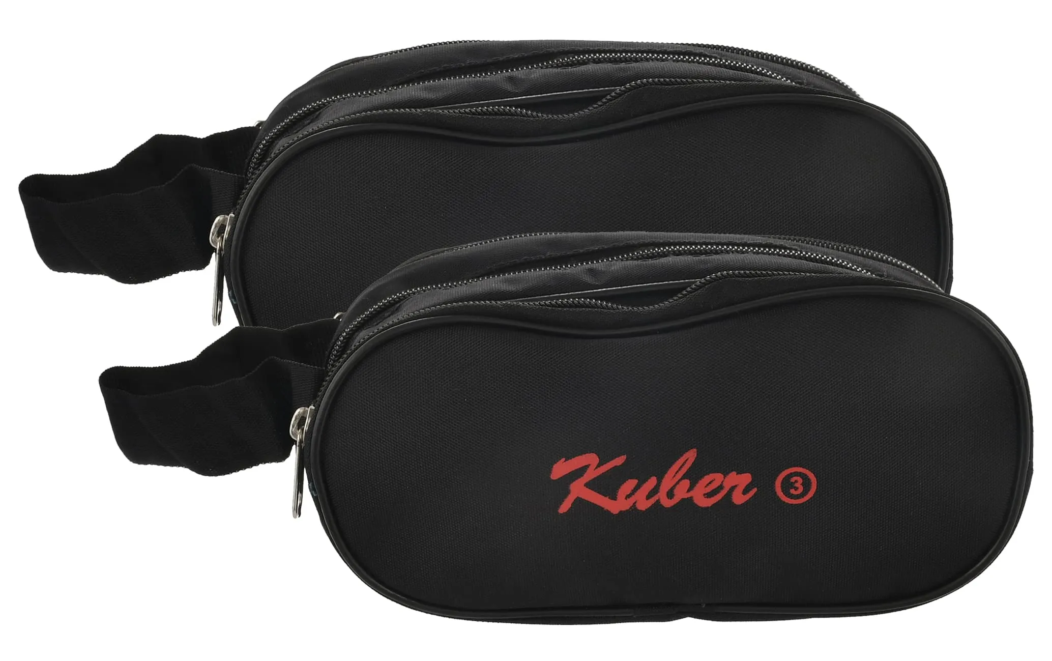 Kuber Industries Toilerty bag, Shaving Kit, Cosmetic Bag for Travel Accessories with 3 Zipper Comparments & Carrying Strip- Pack of 2 (Black)-HS43KUBMART26609