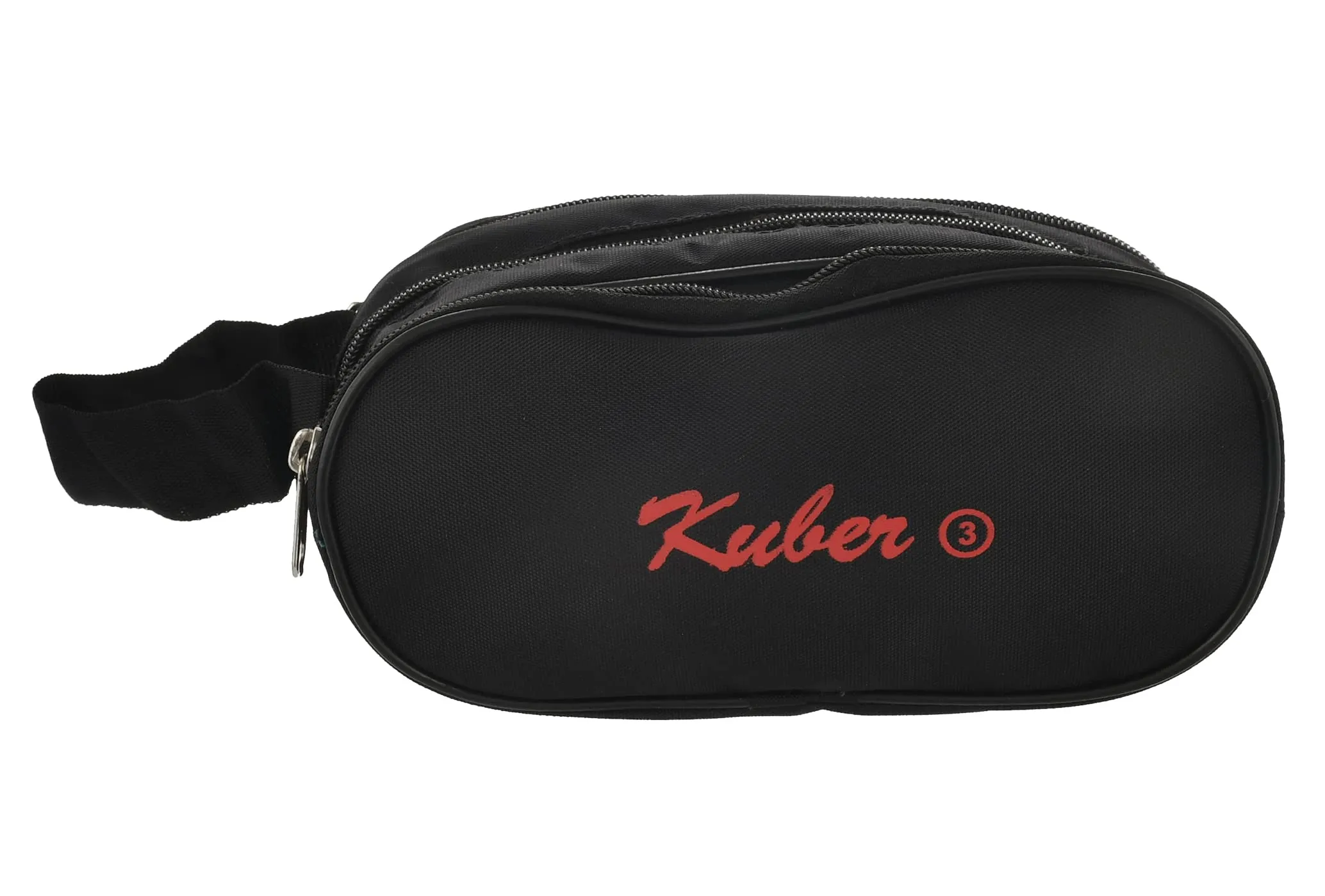 Kuber Industries Toilerty bag, Shaving Kit, Cosmetic Bag for Travel Accessories with 3 Zipper Comparments & Carrying Strip- Pack of 2 (Black)-HS43KUBMART26609