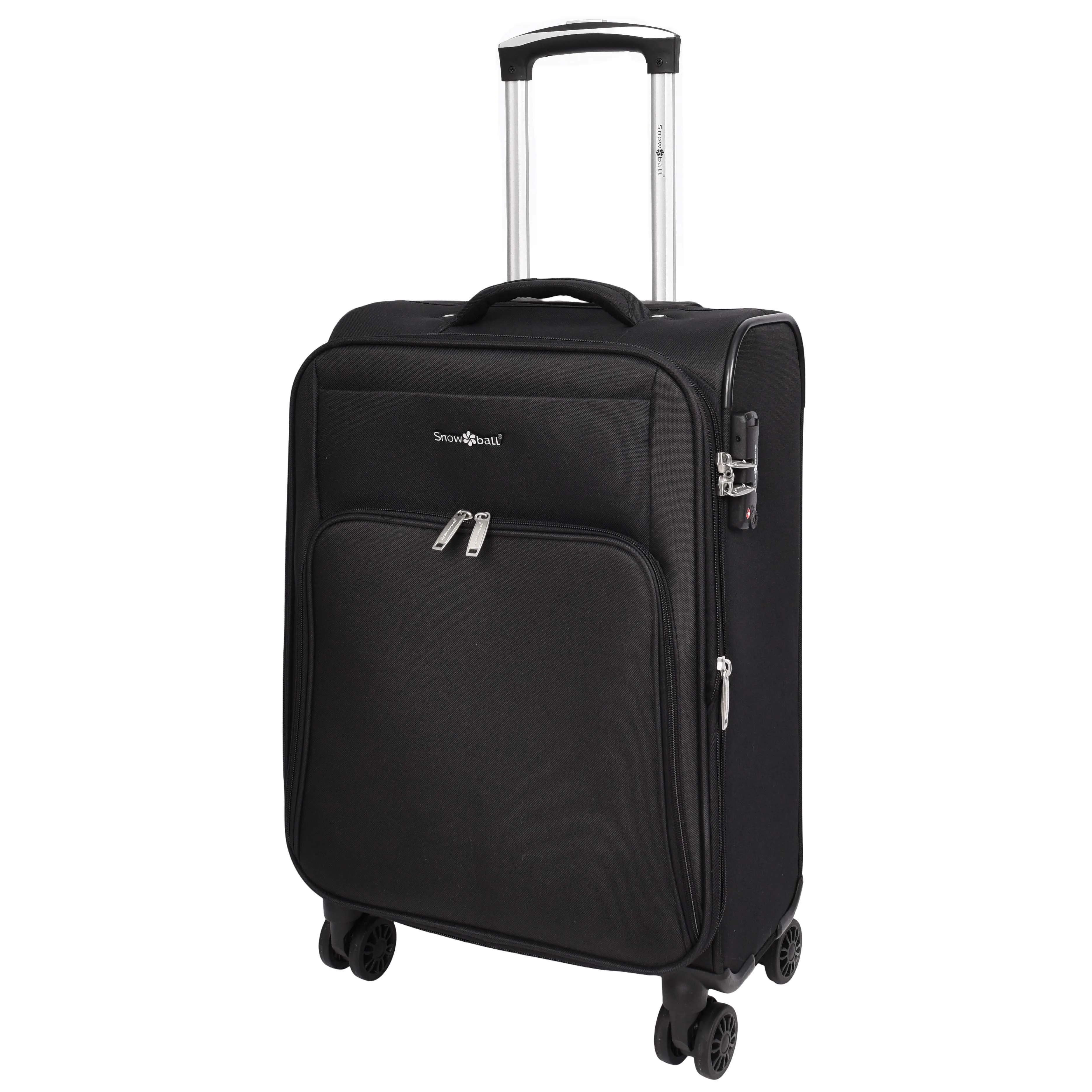 Lightweight Soft Suitcase 8 Wheel Expandable Luggage Pokeno Black