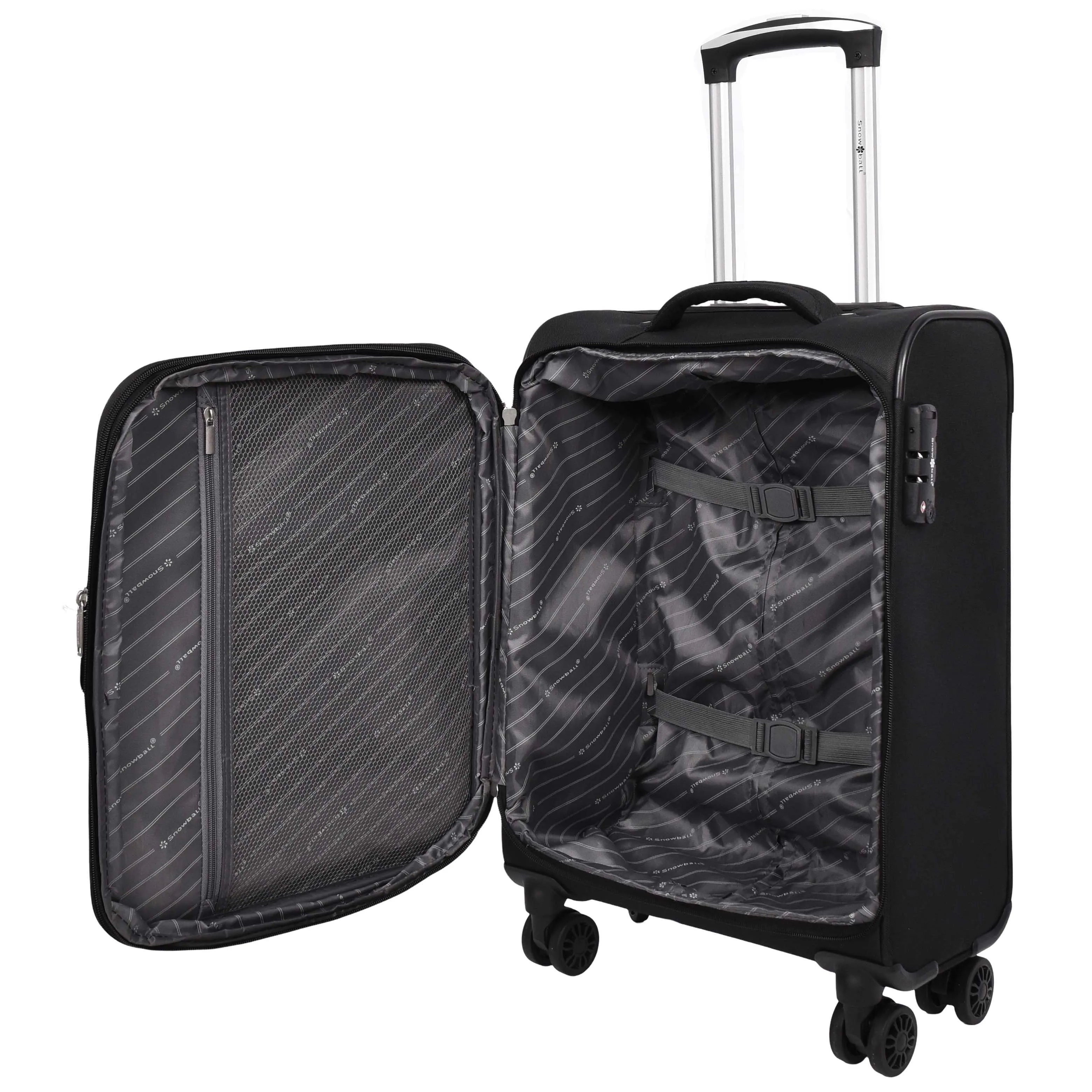 Lightweight Soft Suitcase 8 Wheel Expandable Luggage Pokeno Black