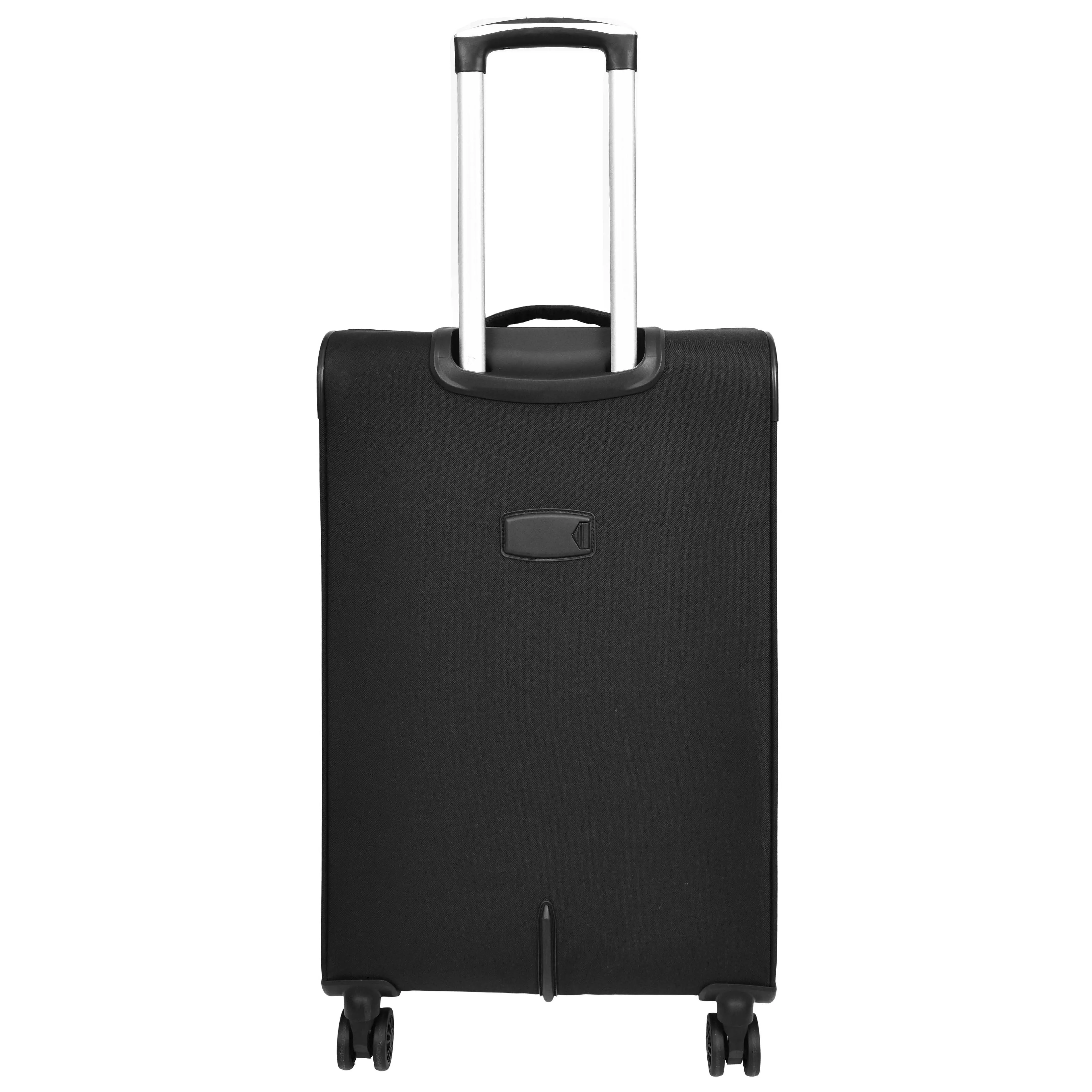 Lightweight Soft Suitcase 8 Wheel Expandable Luggage Pokeno Black