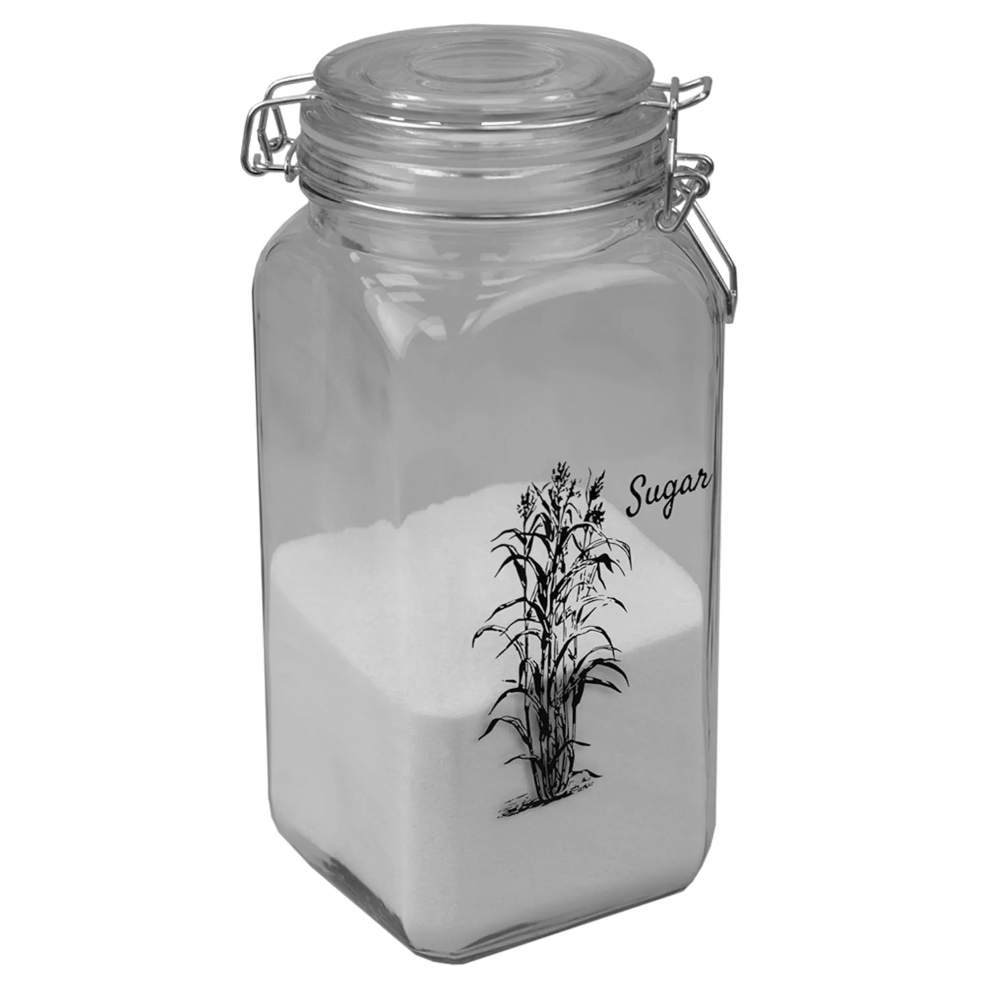 Ludlow 53 oz. Glass Canister with Metal Clasp, Clear