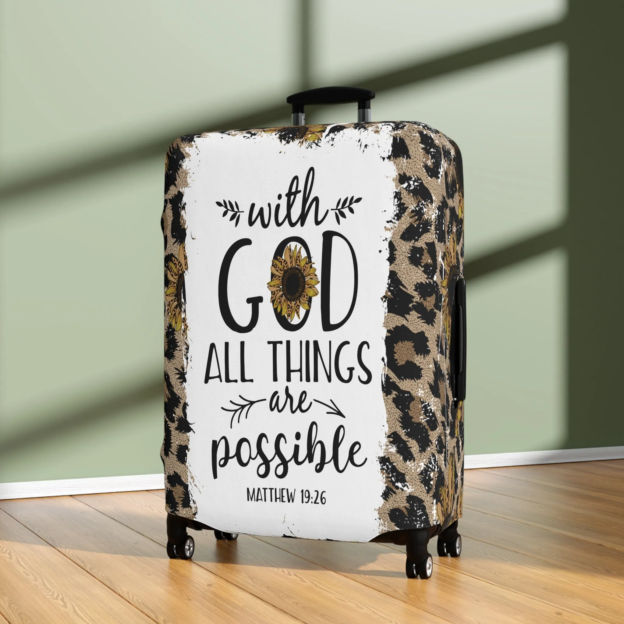 Luggage Cover, Bible Verse, With God all things are Possible, awd-1463