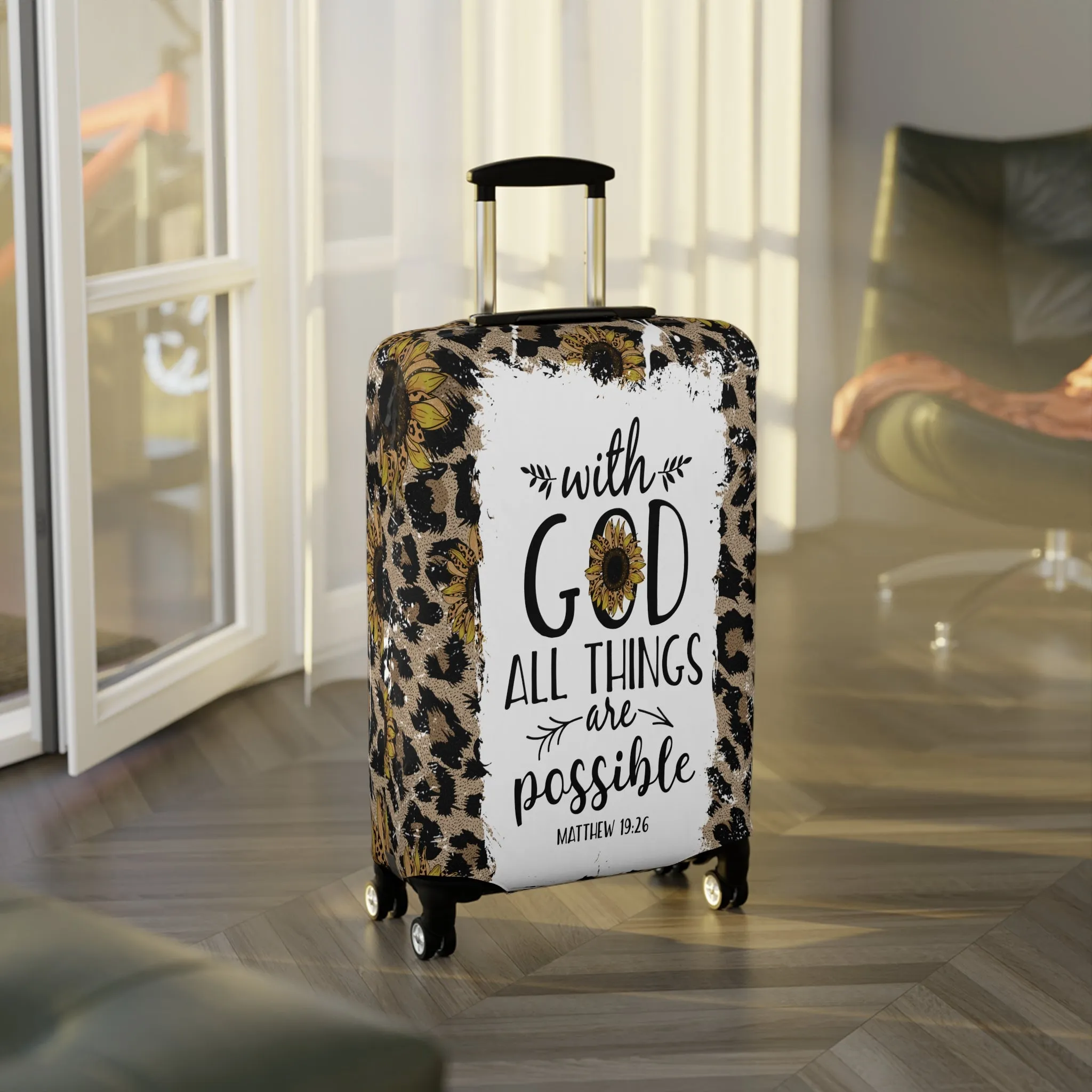 Luggage Cover, Bible Verse, With God all things are Possible, awd-1463