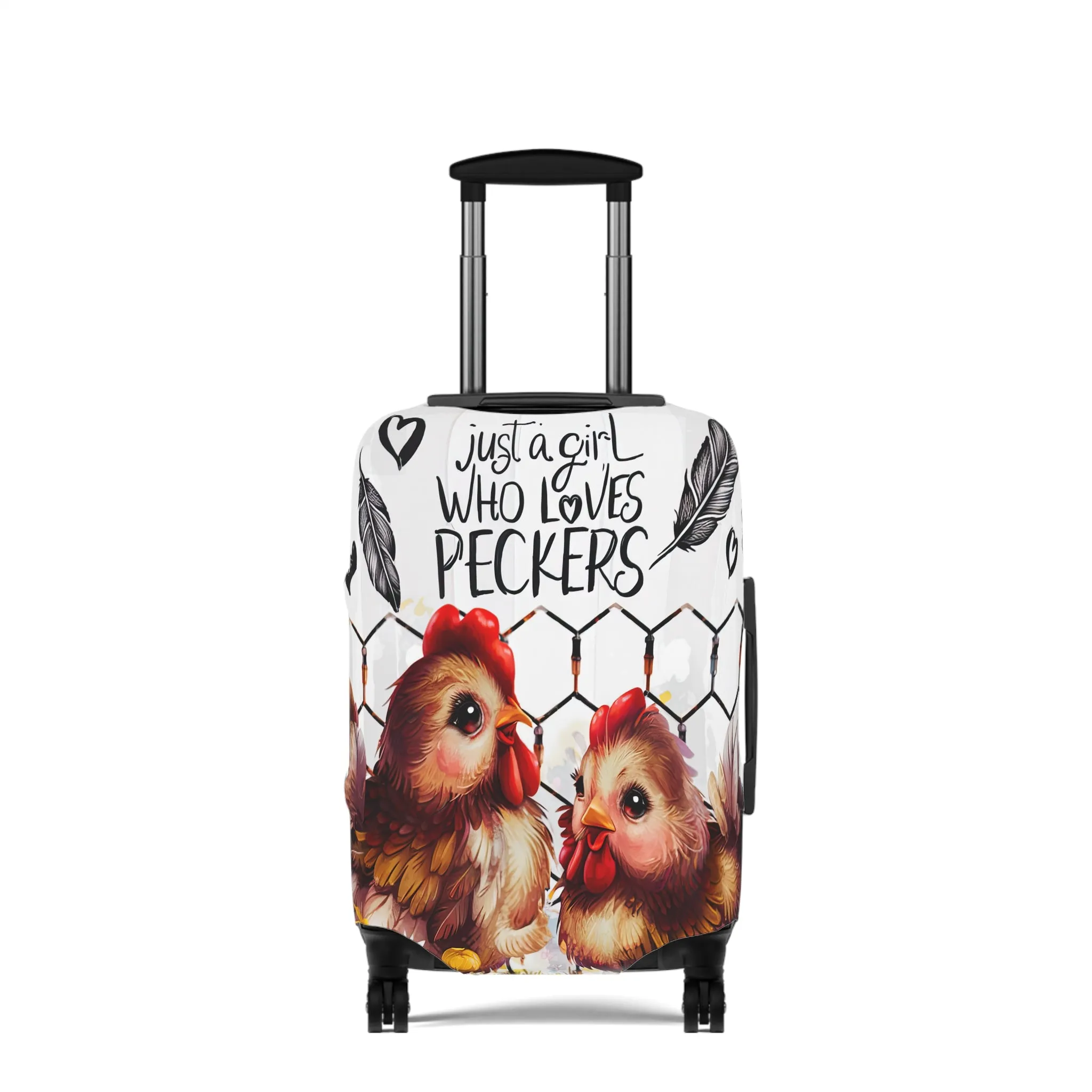 Luggage Cover, Chickens, Just a girl who loves Peckers awd-1474