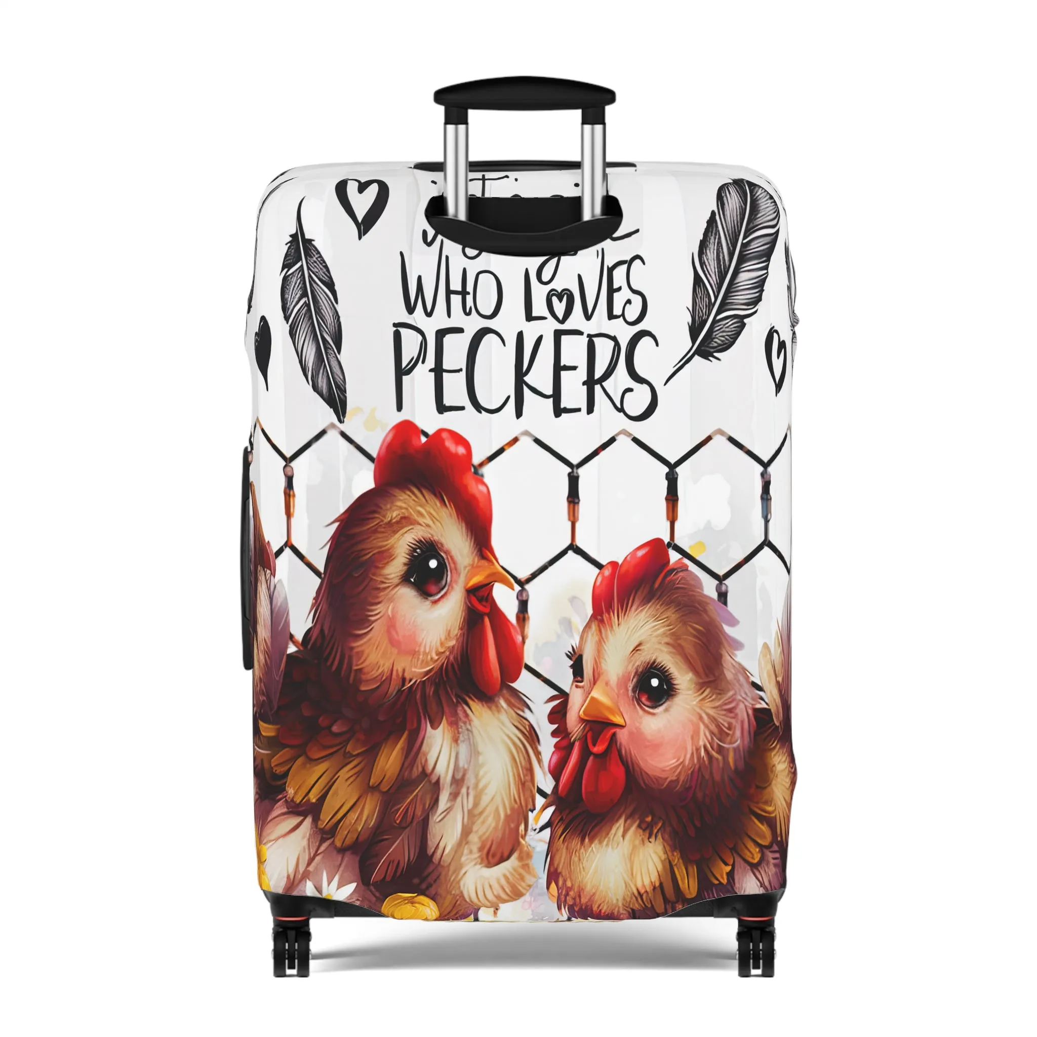 Luggage Cover, Chickens, Just a girl who loves Peckers awd-1474