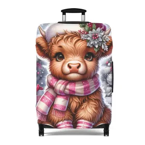 Luggage Cover, Christmas, Highland Cow, awd-1351