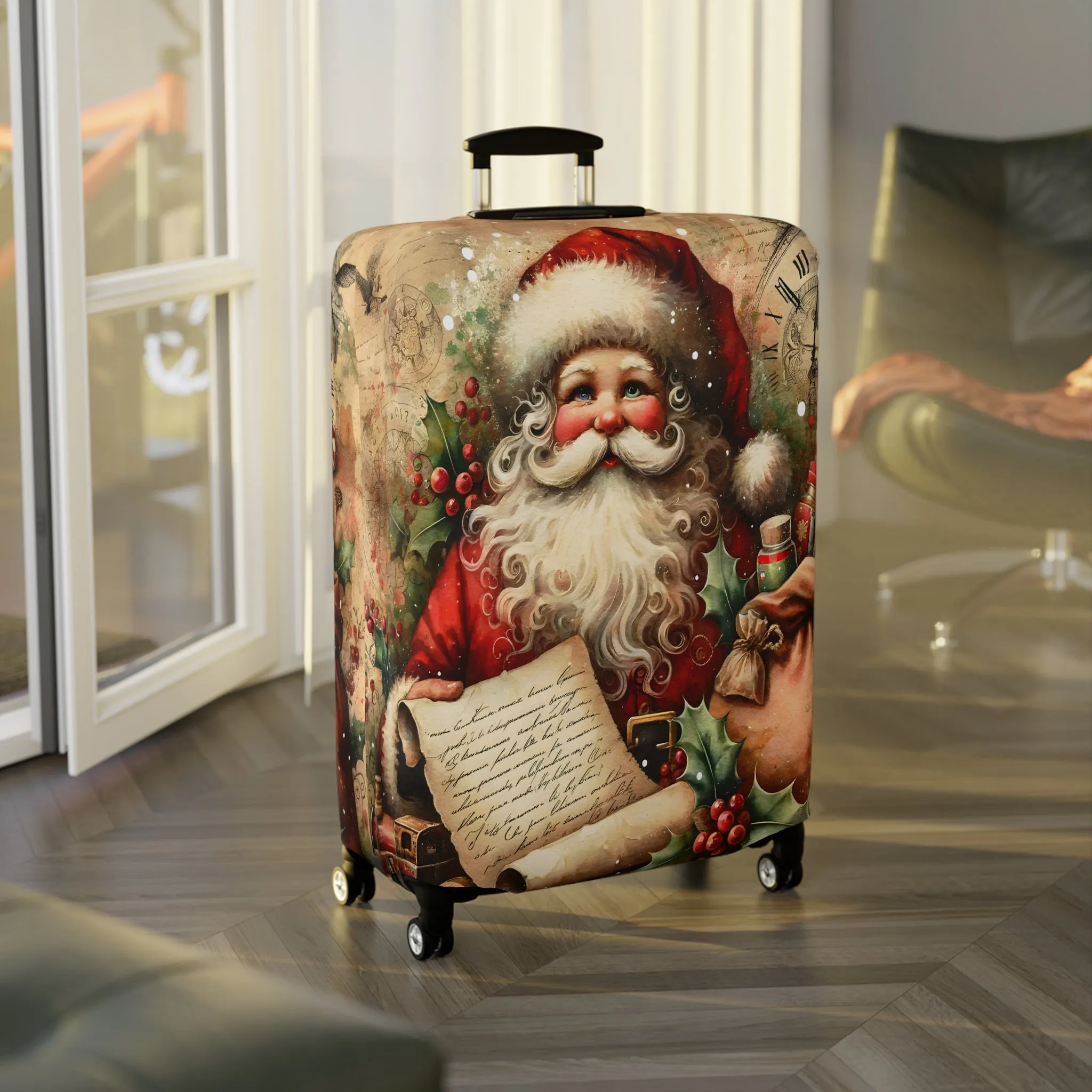 Luggage Cover, Christmas, Vintage Santa, awd-1480