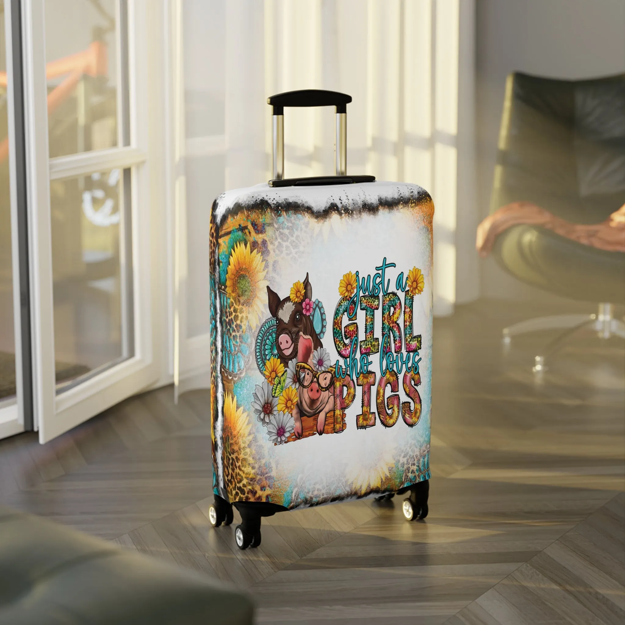 Luggage Cover, Country and Western, Just a Girl who Loves Pigs, awd-1024