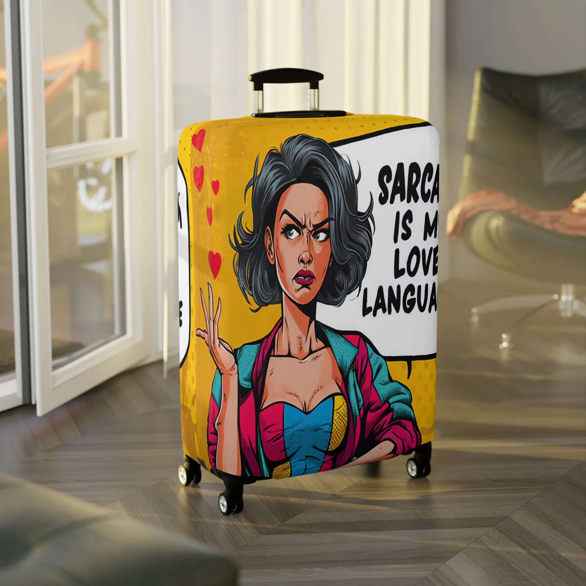 Luggage Cover, Funny Quote, Sarcasm is my Love language, awd-1727