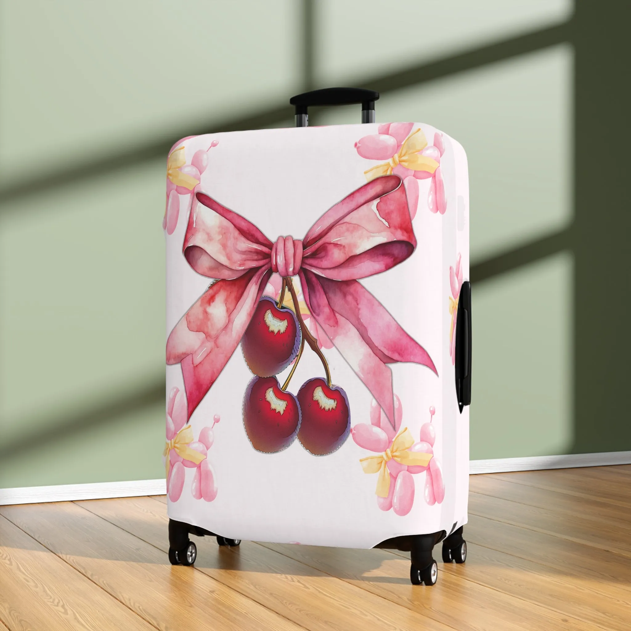 Luggage Cover, Rockabilly, Coquette, Balloon Poodles, Cherries and Ribbon, awd-2521