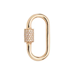 Marla Aaron 14k Yellow Gold Stoned Diamond Medium Lock