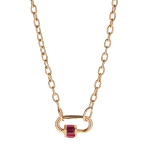 Marla Aaron 14k Yellow Gold Total Baguette Baby Lock with Ruby