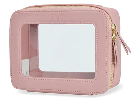 Pink NGIL Clear Faux Leather Toiletry Bag