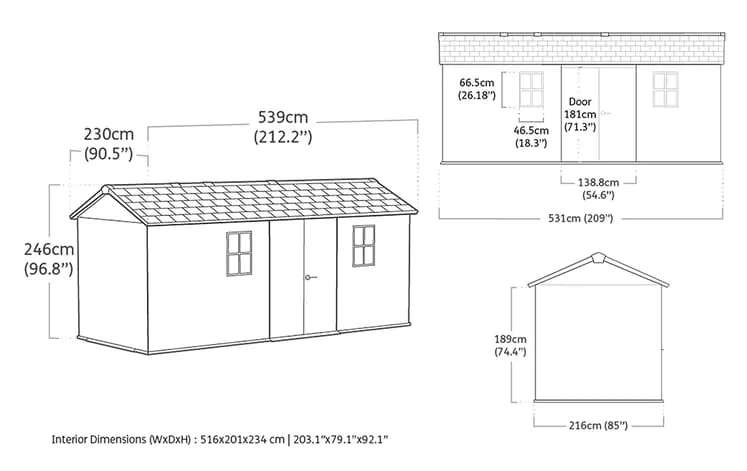 PRE ORDER: DEC. -  Keter Newton Plus Shed 7.5x17 (5.2m)